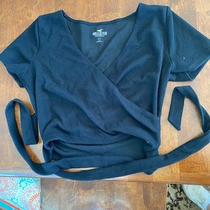 Wrap around short sleeve shirt